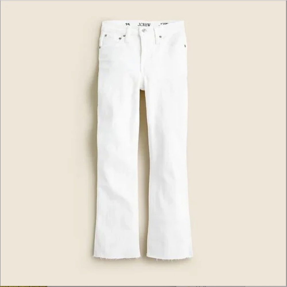 NWT J. Crew 9" Demi-boot Crop Jean in White Wash size 26 style BQ301
